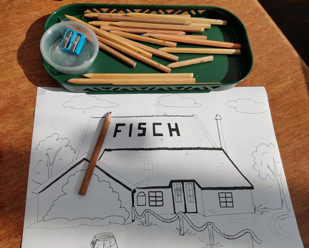 Malsachen für Kinder bei Fisch Klette