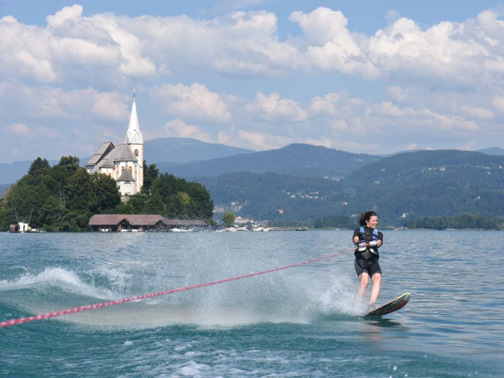 Monoskifahren auf dem Wörthersee